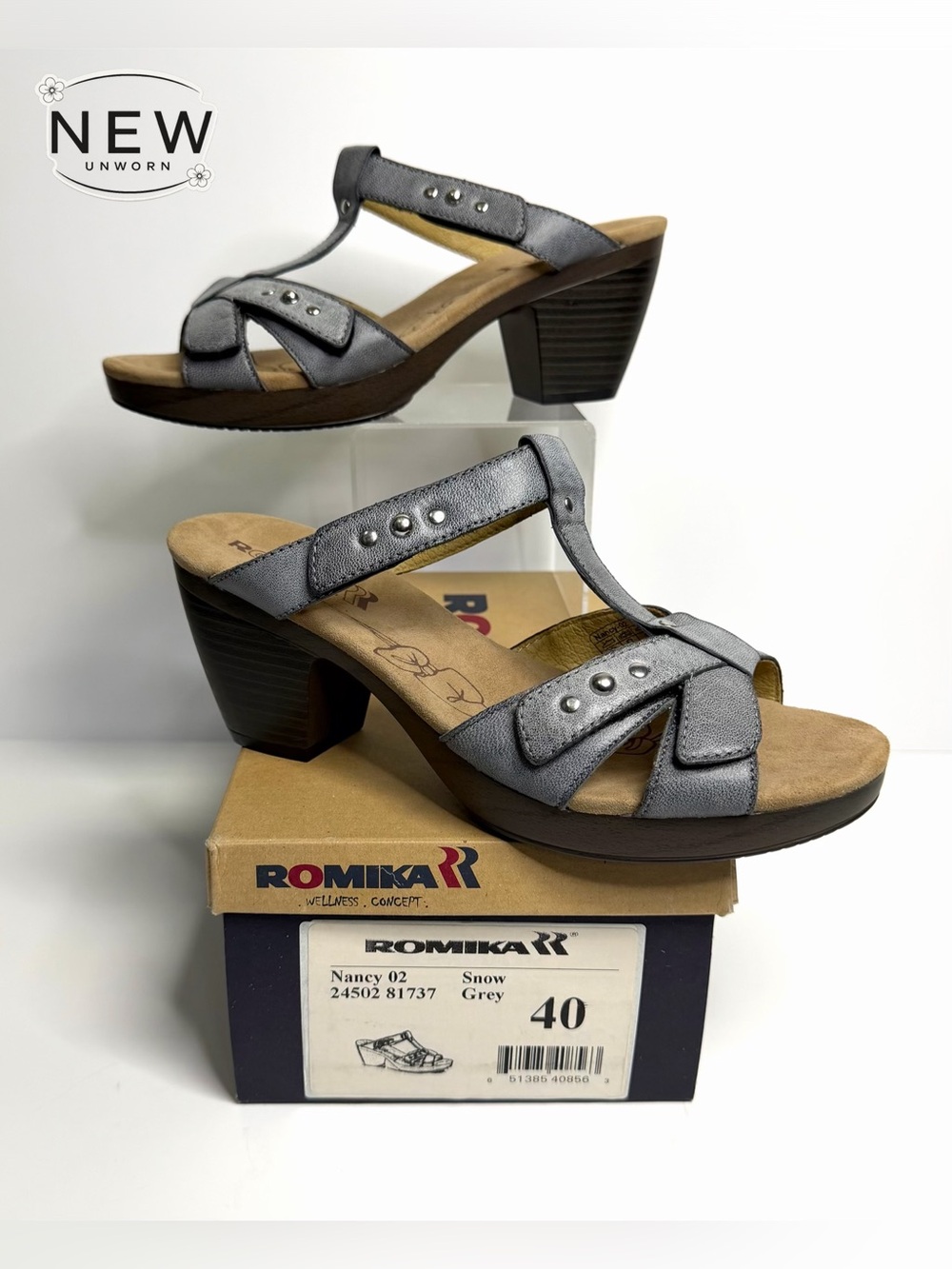 NEW Romika Nancy Snow Grey Size 40 in Original Box